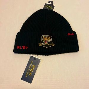 Polo Ralph Lauren Men’s Beanie Tiger Mascot Patch Cuffed Watch Cap